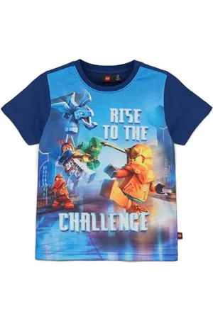 KABOOKI Lego Ninjago T-Shirt für Kinder | Kurzarm | T-Shirt für Jungen | 100% weicher Baumwolle |104 | Dunkelblau