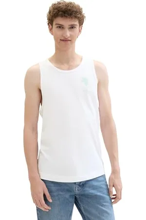 TOM TAILOR Herren Sommer Tanktop mit Palmen-Motiv, , L