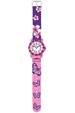 Scout Mädchen Analog Quarz Uhr mit Stoff Armband 280375013