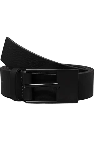 Calvin Klein Herren Gürtel Classic Commercial Belt aus Leder, Schwarz (Black/Black), 135 cm