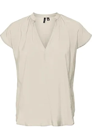VERO MODA VMQUEENY V-Neck C/S TOP WVN GA