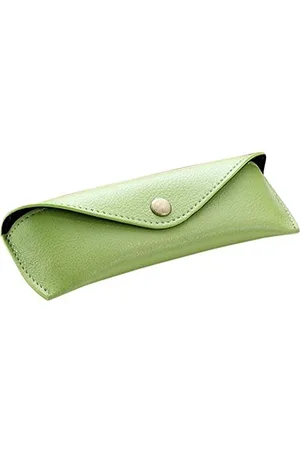 Alassio 2685 Brillen-Etui aus echtem Leder, Etui für Brillen und Sonnenbrillen, Lederetui mit Klappverschluss und einem Druckknopfverschluss aus Metall, Ledercase, klein, rosa, ca. 16 x 5,5 x 3 cm