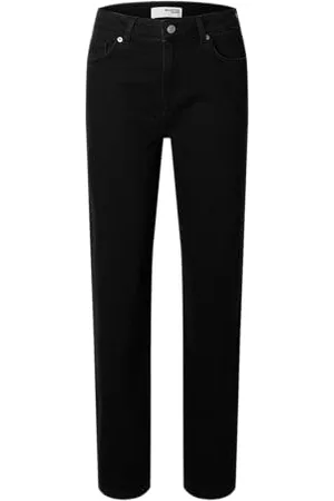 SELECTED Female Straight Fit Jeans Schwarze