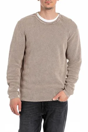 Replay Herren Pullover aus Baumwolle, (Beige), L