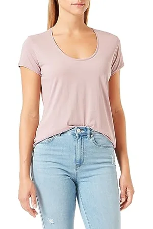Replay Damen T-Shirt Kurzarm aus Baumwolle Basic, (Rosa), S