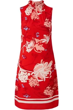 QS by s.Oliver Damen 2142925 Jersey Kleid mit Allover Muster, , 38