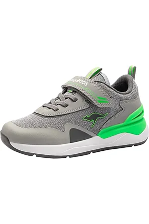 KangaROOS Unisex-Kinder KD-Gym EV Sneaker, Vapor Grey/Neon Green 2198, 34 EU