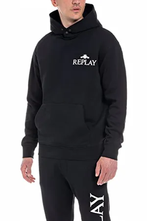 Replay Herren Hoodie mit Kapuze, (Schwarz), S