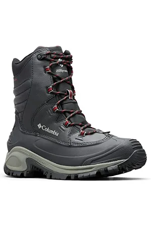 Columbia Bugaboot III WP wasserdichte Schneestiefel für Herren, Schwarz (Black x Bright Red), 41.5 EU