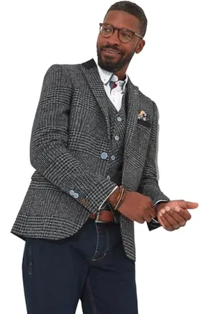 Joe Browns Herren Cross Check Suit Jacket Blazer, Grey, 58