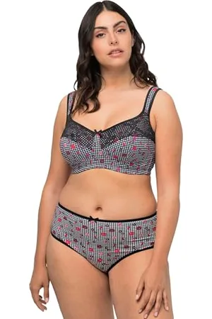 Ulla Popken Damen, große Größen, Relief-Bra, Houndstooth