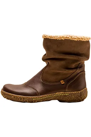 El Naturalista Damen Klassische Stiefeletten Nido, Frauen Boots,Wechselfußbett,reißverschluss,gerafft,Boots,Stiefel,Brown,36 EU / 3.5 UK