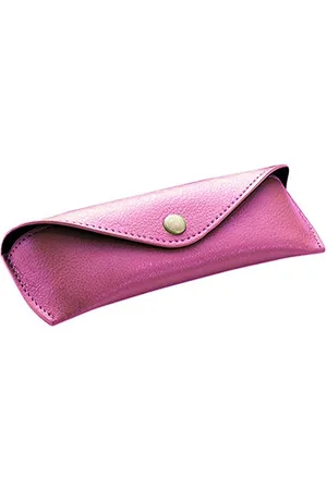 Alassio 2684 Brillen-Etui aus echtem Leder, Etui für Brillen und Sonnenbrillen, Lederetui mit Klappverschluss und einem Druckknopfverschluss aus Metall, Ledercase, klein, , ca. 16 x 5,5 x 3 cm