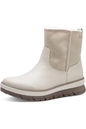 Jana Damen Winterstiefel ohne Absatz Wasserabweisend Vegan, Beige (Ivory), 41 EU