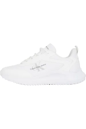 Calvin Klein Damen Runner Sneaker Eva Runner Low Lace Mix ohne Schnüren, Weiß (Triple Bright White), 40