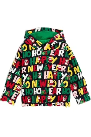 Koton Babyboy Christmas Themed Santa Claus Printed Hoodie Elastic Cuffs and Waist