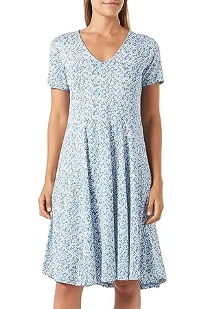 Kaffe Damen Midi Dress Floral Short Sleeves Lässiges Kleid, , X-Small