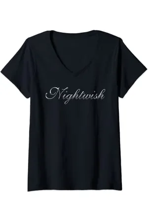 Nightwish Damen Logo (leuchtend) T-Shirt mit V-Ausschnitt