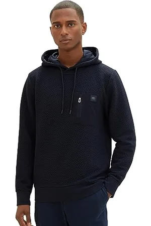 TOM TAILOR Herren 1037861 Hoodie mit feiner Struktur, 10668-sky Captain Blue, XXL