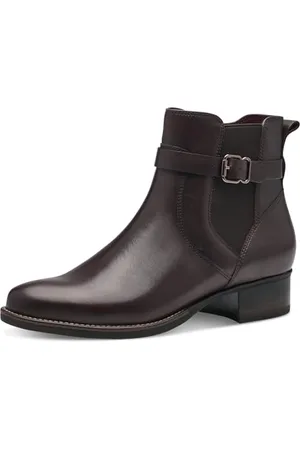 Tamaris Damen Chelsea Boots Leder Blockabsatz; /braun; 36 EU