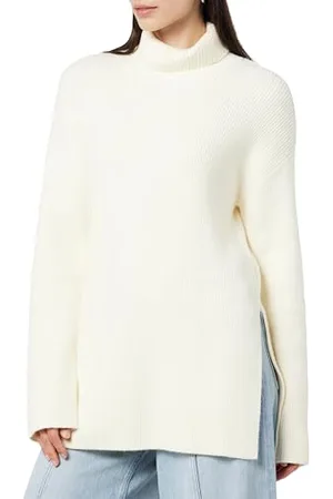 THE DROP Pullover für Damen, Camilla Rollkragen mit tief angesetzten Schulternähten, Weiß , S