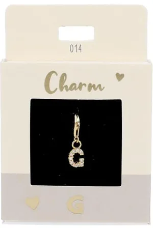 Depesche 11785-014 Charms Express yourself - Anhänger für Halsketten und Armbänder, Buchstabe G,vergoldet, als kleines Geschenk