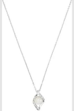 Amor Kette mit Anhänger 925 Sterling Damen Halsschmuck, mit Zirkonia synth., mit Süßwasserzuchtperle, 42+3 cm, , Kommt in Schmuck Geschenk Box