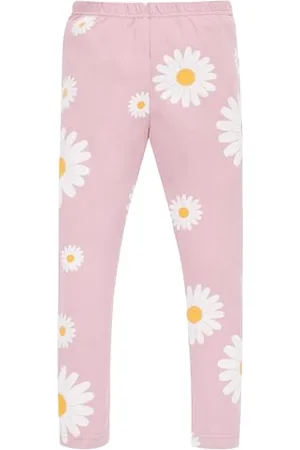 Pinókio Leggins Daisy, 95% Cotton 5% Elastane rosa Blumen, Mädchen 62-122 (104)