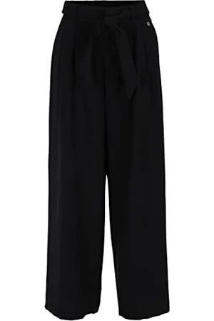 Tamaris Damen Lockere Hose mit Falten AVIGNON Schwarz 38