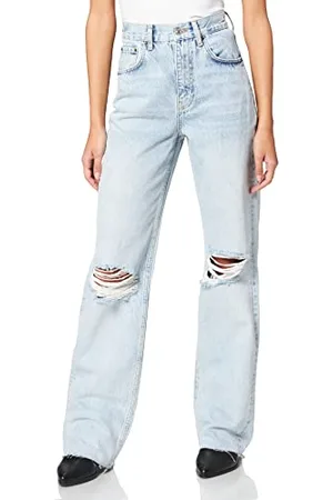 İpekyol Womens Size Wide Leg Full Length Ripped Pants Jeans, , 36