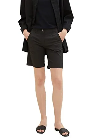 TOM TAILOR Damen 1036867 Chino Bermuda Shorts, 14482-Deep Black, 32