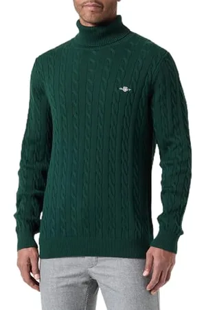 GANT Herren Cotton Cable Turtle Neck Pullover, , S