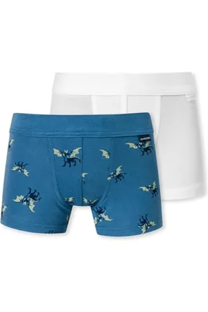 Schiesser Jungen 2 Pack Short mit weichem Bündchen Feinripp-100% Organic Bio Baumwolle-Größe 92 bis 140 Unterwäsche, , 98