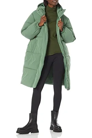 Amazon Damen Lange Oversize-Daunenjacke mit Kapuze (in Übergröße erhältlich), , L