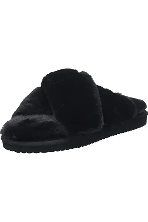 flip*flop Damen crossfur 2 Hausschuh, Black, 36 EU