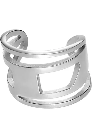 Diesel Unisex Oval D Logo Ring Edelstahl, DX154804011.5