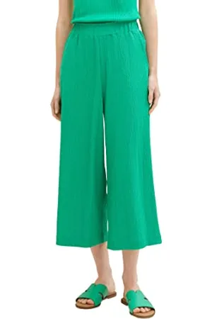 TOM TAILOR Damen 1036854 Basic Culotte Hose, 17327-Vibrant Light Green, M