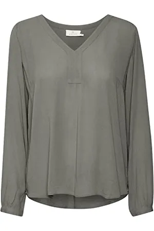 Kaffe Langarm-Bluse Amber Damen Bluse Amber Langarm V Ausschnitt Casual Shirt 48