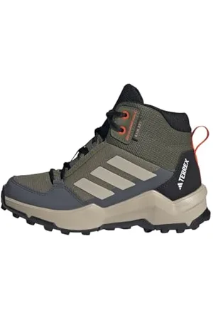 adidas Unisex Terrex AX4R MID RAIN.RDY Hiking Shoes Wanderschuhe, Olive Strata/Wonder Beige/Orange, 38 2/3 EU