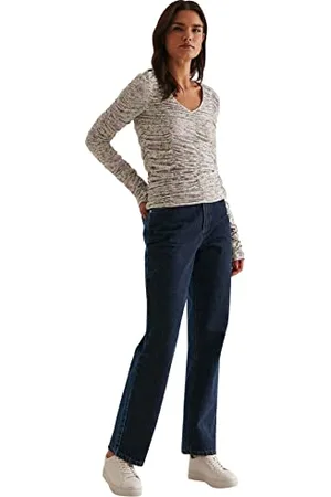 NA-KD Damen Wide Leg Highwaist Denim Jeans, , 42