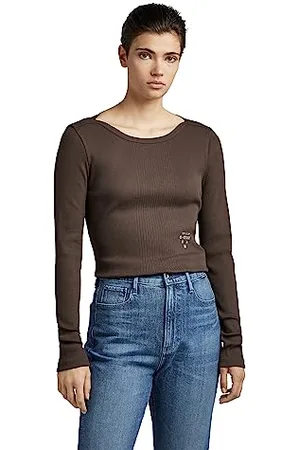 G-Star RAW Damen Slim Rib Boatneck Top, , XS