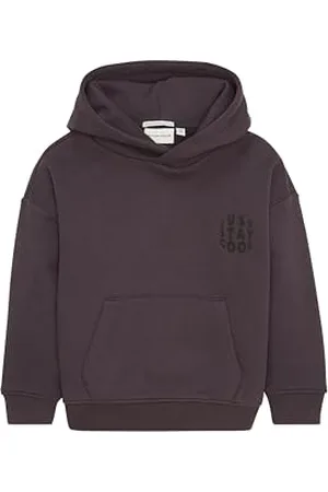 TOM TAILOR Jungen Kinder Hoodie mit Rückenprint, coal grey, 128/134