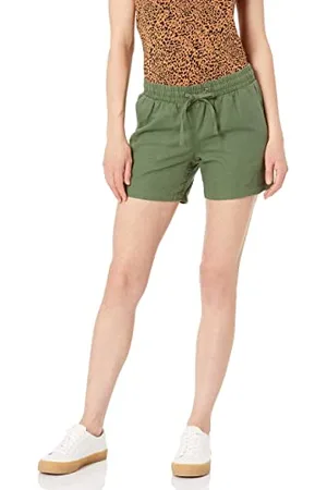 Amazon Damen Shorts aus Leinengemisch mit Zugband und 12,7 cm Innenbeinlänge (in Übergröße erhältlich), , XXL