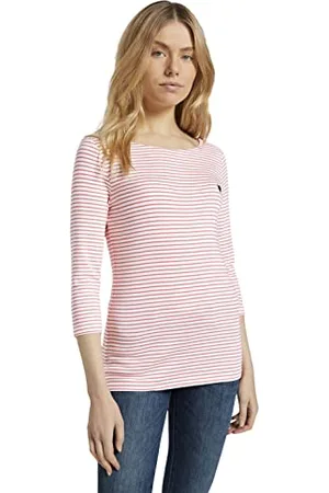 TOM TAILOR Damen Longsleeve mit Herz-Stickerei auf der Brust