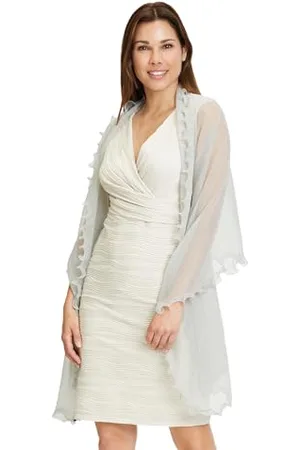 Vera Mont Damen Basic-Schal mit Lurexfaden /Silber,ACC