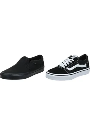 Vans Herren M Asher Sneaker, Schwarz Canvas Black Black, 43 EU Damen Værdilærred Rot Burgundy Olq, 38