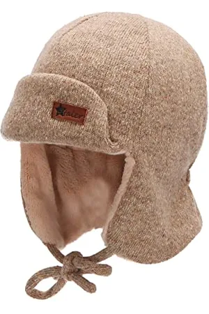Sterntaler Baby Jungen Mütze Baby Fliegermütze Melange Mütze - Mütze Baby - aus Teddy mit Ohrenklappen und Bindeband - , 47
