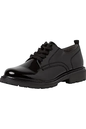 Jana Damen Schnürschuhe Oxford Vegan, Schwarz , 40 EU