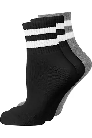 Nur Die 3er Pack kurze Retro Tennissocken Sport Socken mit Streifen aus atmungsaktiver Baumwolle Damen