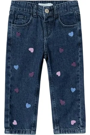 NAME IT Mädchen Nmfbella Mom 3110-be Noos Jeanshose, Dark Blue Denim, 80 EU
